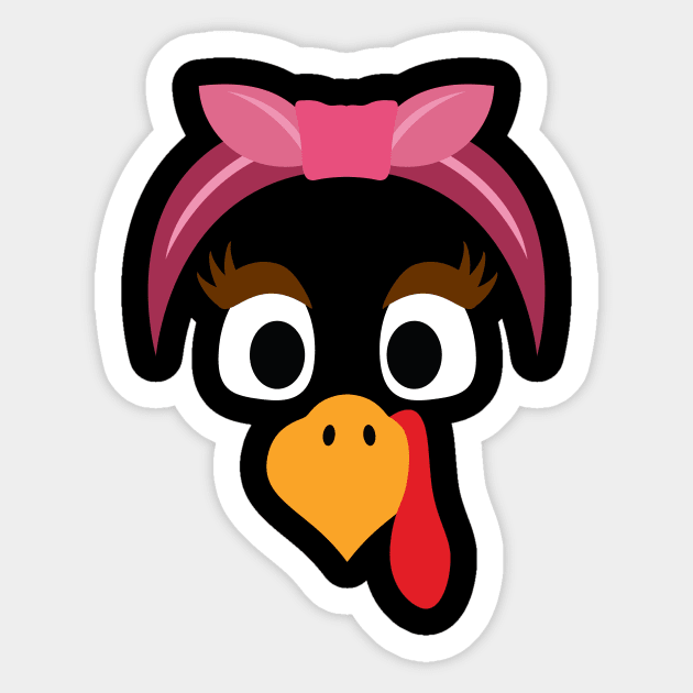 Turkey Face & Pink Headband Running Pilgrim Trot Funny Gift Sticker by Ramadangonim